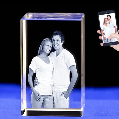 Souvenir en cristal gravé en 3D avec photo personnalisée